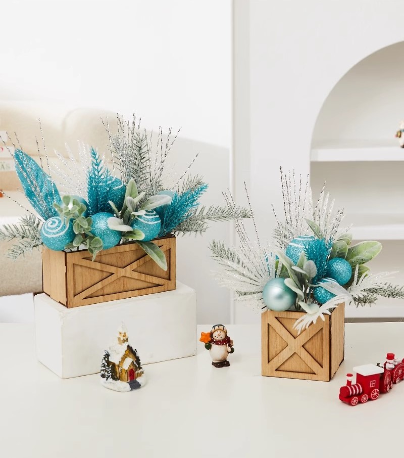 Chậu hoa gỗ trang trí phòng khách nhiều màu