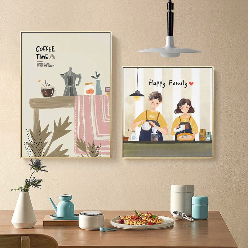 Tranh Canvas khung nhựa trang trí bếp ấm cúng