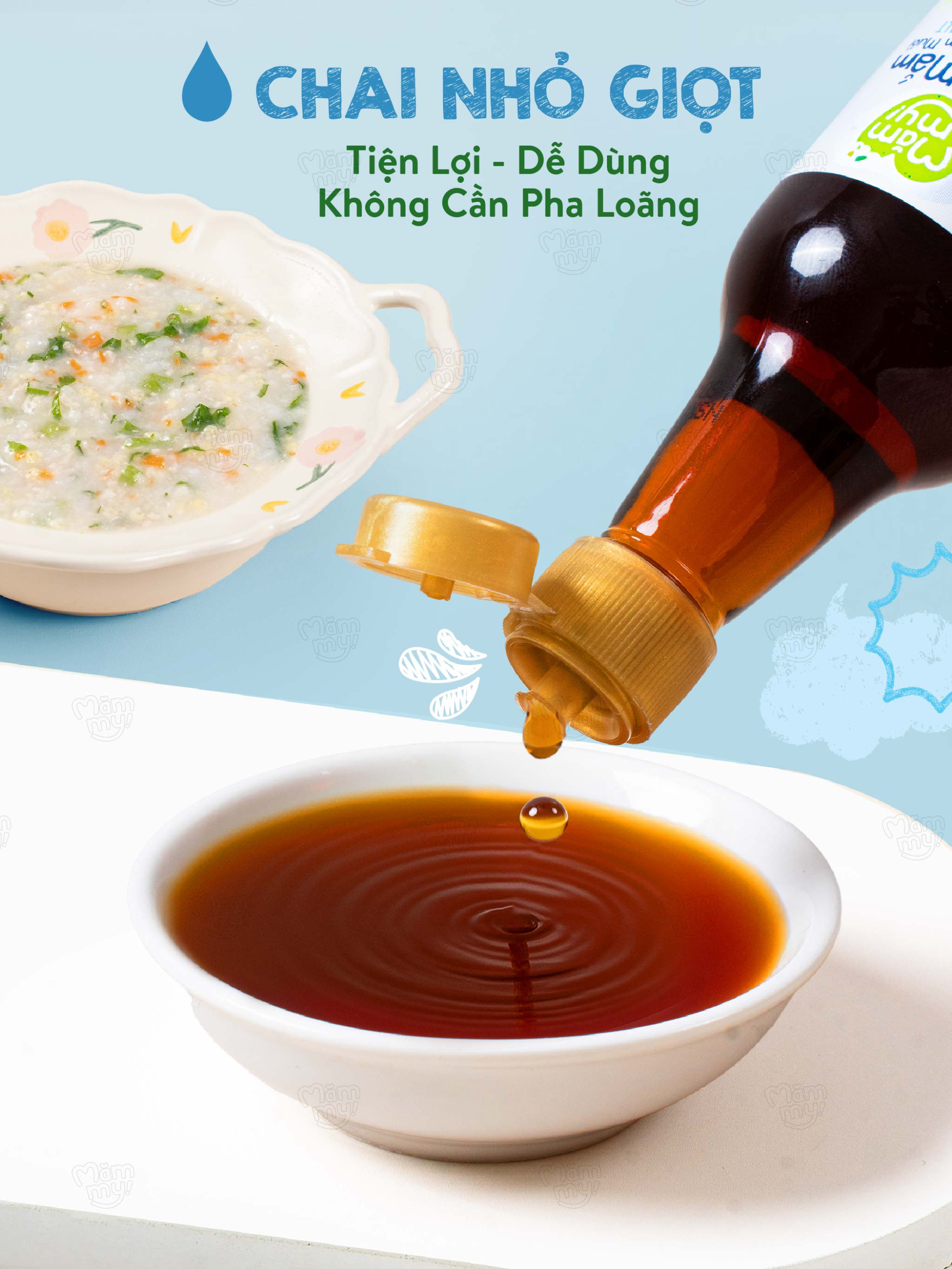 Nước mắm dạng chai thủy tinh 60ml nhỏ gọn