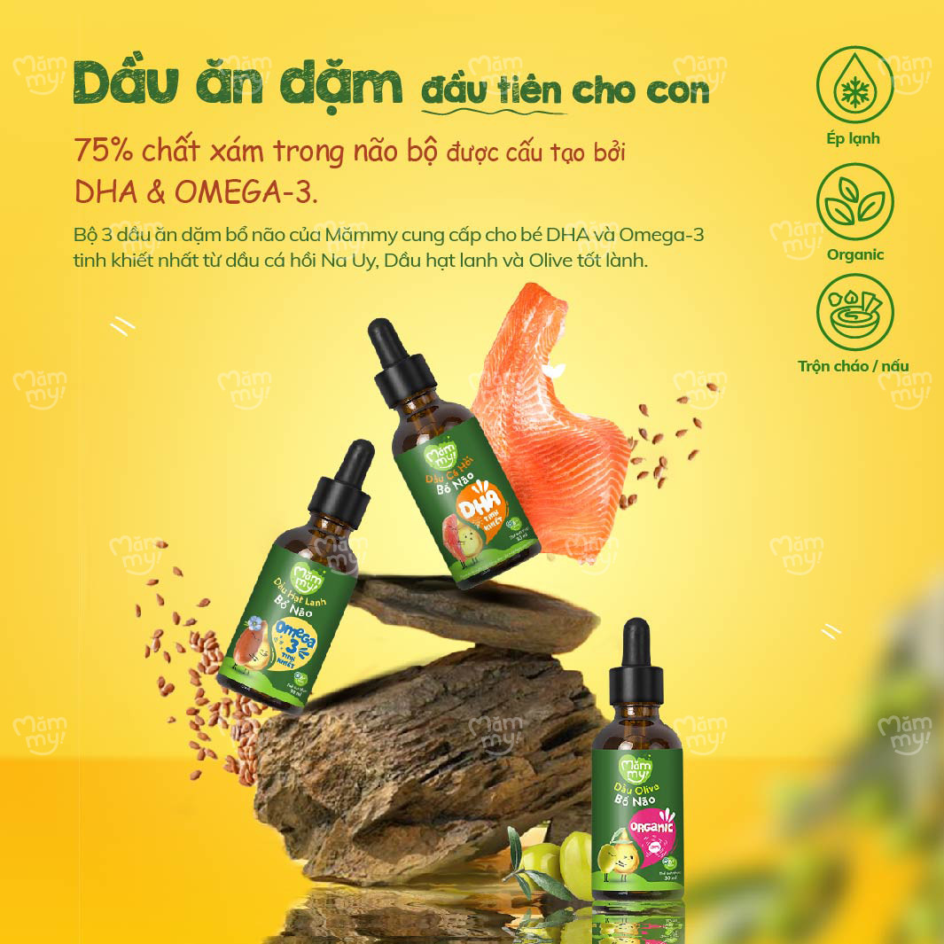 Set 3 dầu ăn dặm bổ não Mămmy