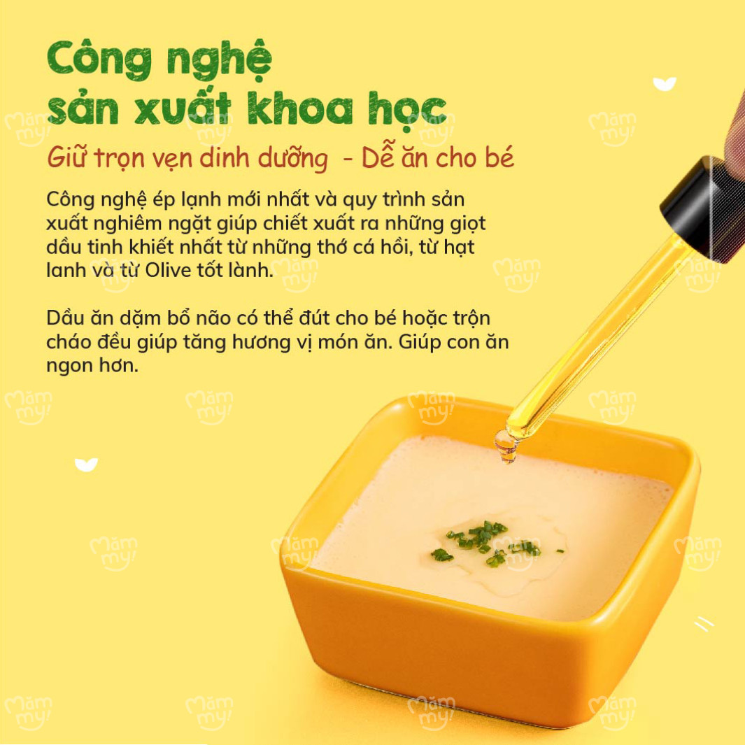 Đặc điểm não bật của Dầu ăn dặm bổ não Mămmy