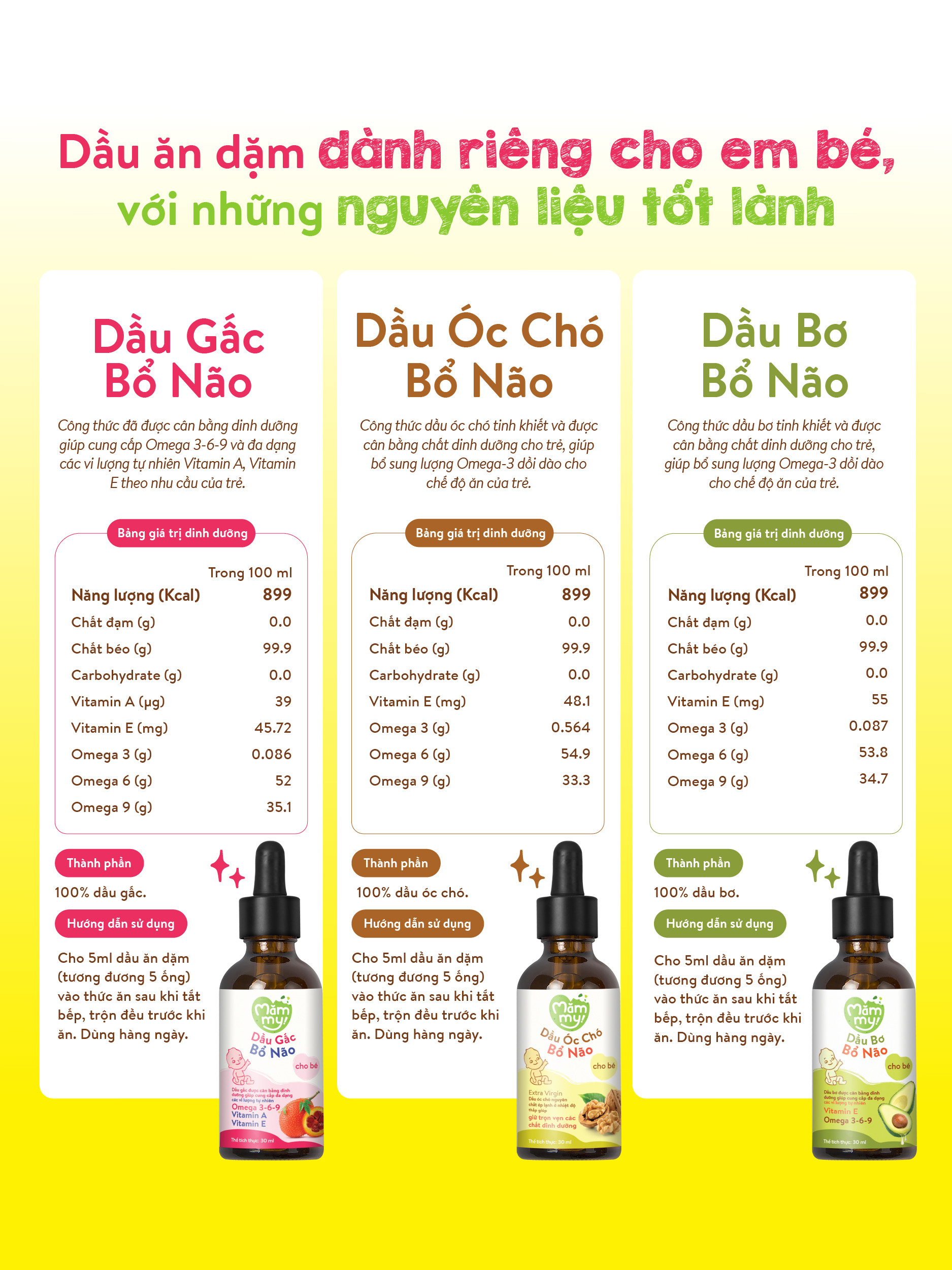 Set dầu núng nính Mămmy với nguyên liệu tốt lành